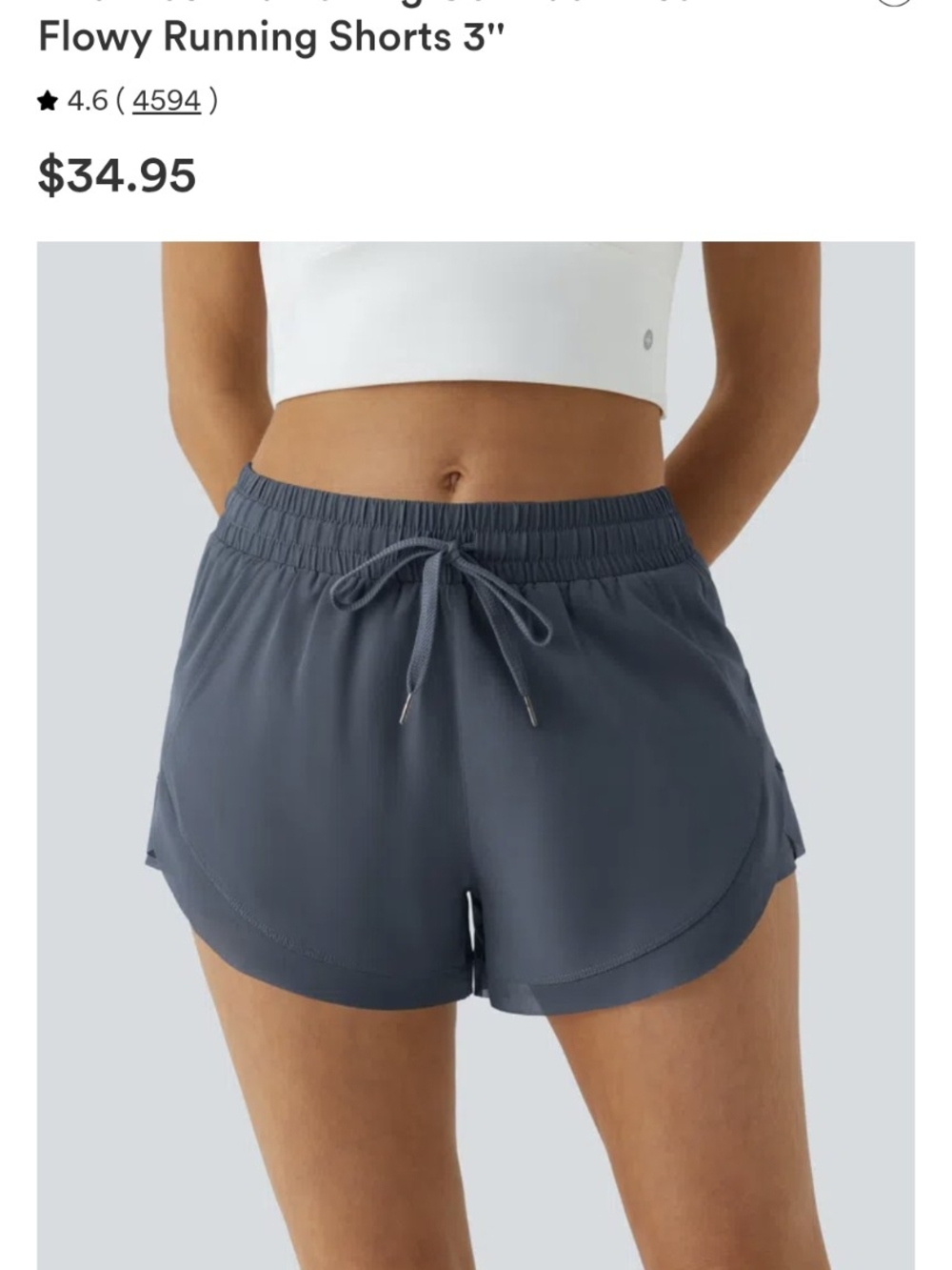 HALARA Flowy Running Shorts in Grey Blue